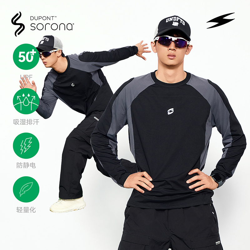 训练装圆领系立体剪裁长袖