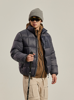 SOCKKEY长格绗线立领棉服小立领保暖运动户外系列外套男女同款