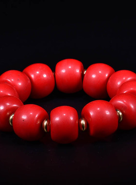 藏传夏尔巴老琉璃佛珠手链