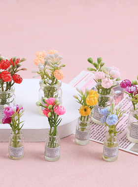 新款立体夜光仿真花瓶创意diy饰品配件车载中控台装饰树脂小配件1