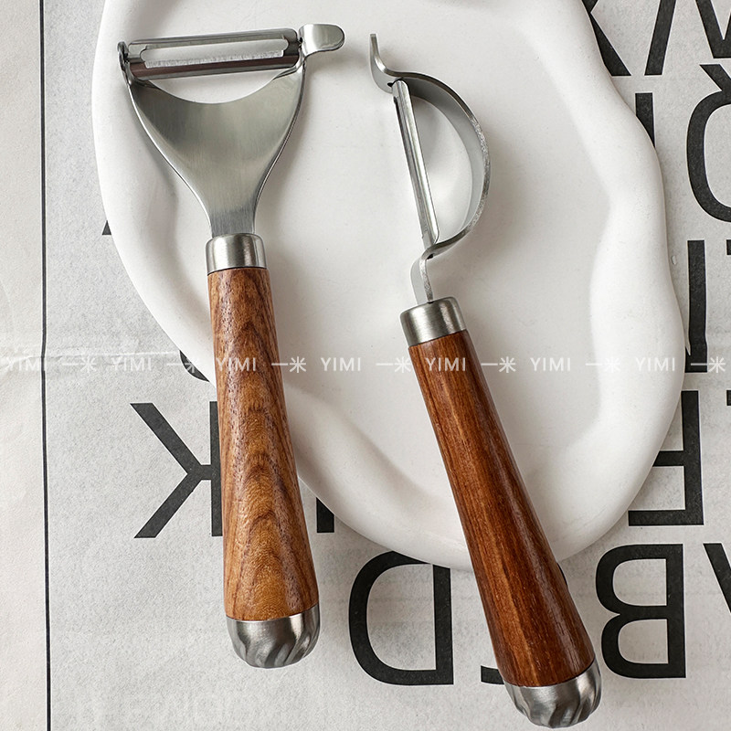 实木中空削皮刀一米不锈钢去皮