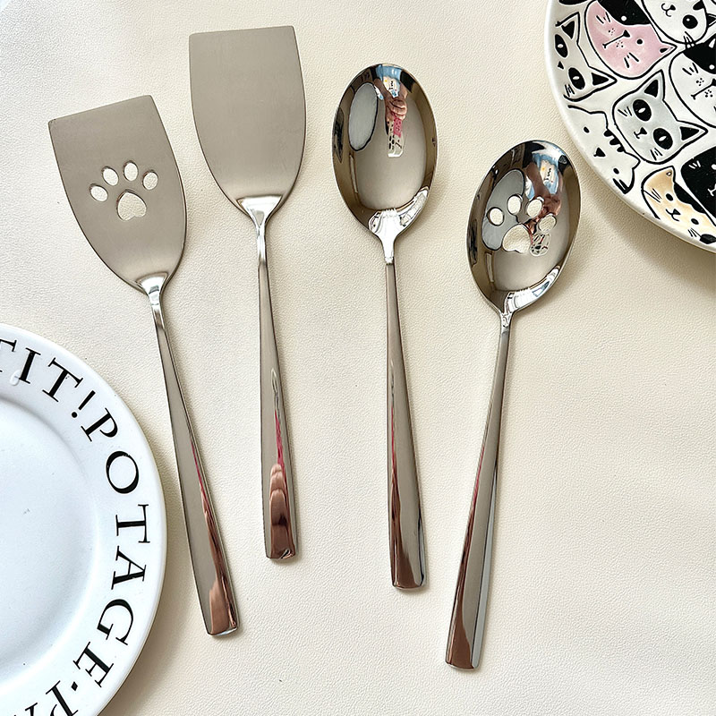 菜勺猫爪漏勺锅铲304不锈钢铲子