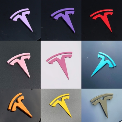 特斯拉ModelY/3焕新车标粉紫定制做尾门贴门把手装饰丫配件改装