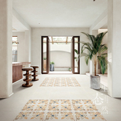 法式 莱姆石地砖600x600米黄色客餐厅仿古砖阳台庭院防滑耐磨瓷砖