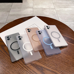 冰雾磁吸磨砂适用nothing phone 1手机壳透明硬外壳ins保护壳男女网红手机套全包防摔简约纯色透明硬壳个性潮