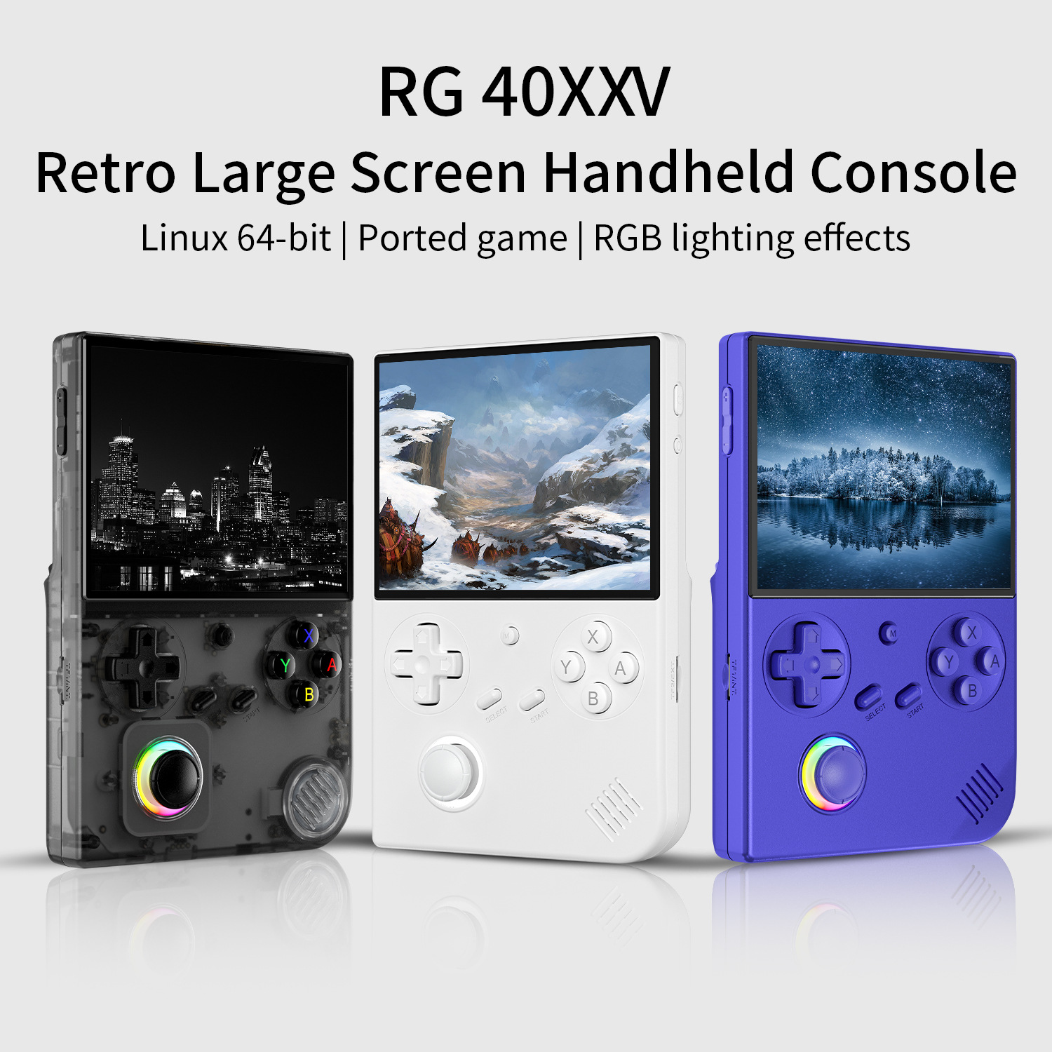 ANBERNIC新款RG40XX V竖版复古便携式带灯效掌上游戏机连电视街机