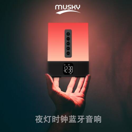musky DY29S定时遥控白噪音小夜灯卧室床头台灯多功能 蓝牙音响