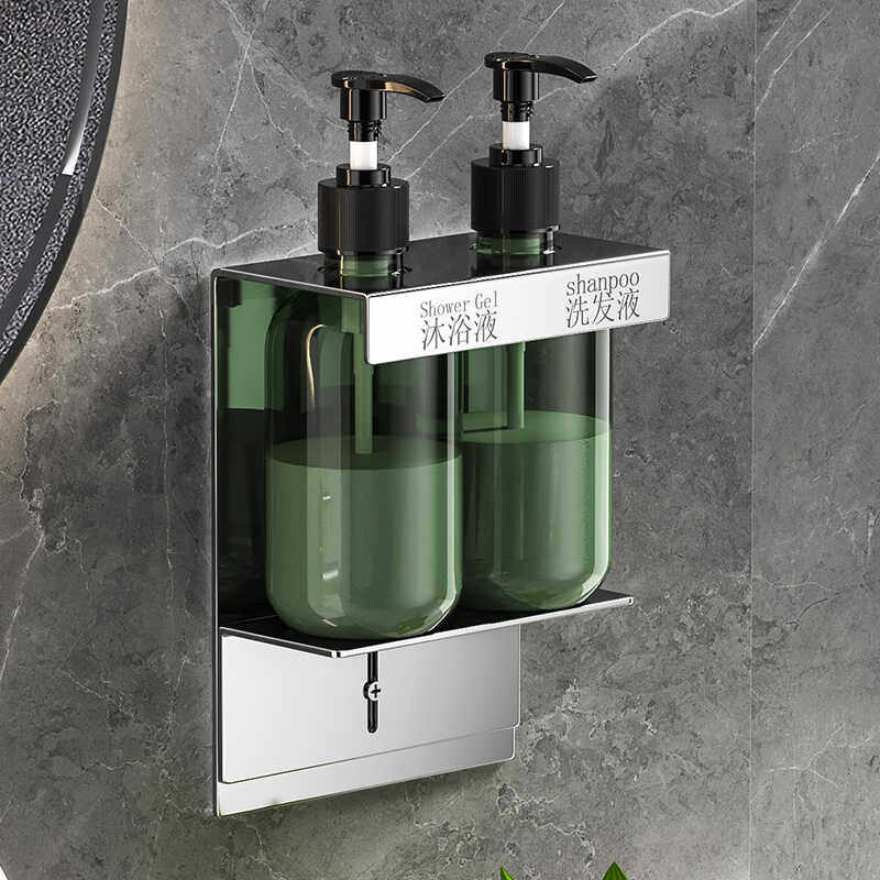 304不锈钢皂液器免打孔酒店卫生间沐浴露洗手液瓶支架浴室皂液器,家装主材,皂液器,淘宝优惠券,粉丝福利购,淘宝优惠卷