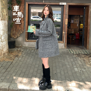 上新25冬季新款减龄洋气双面呢大衣配包2D107/8515/P255控388图片