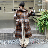 上新2025冬季新款两面穿格纹双面呢大衣2D107/8516/P315控478，女装毛呢外套，2D107