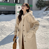 2025冬季新款连帽皮毛一体外套配手套2D107/8543/P215控318，女装派克服，2D107