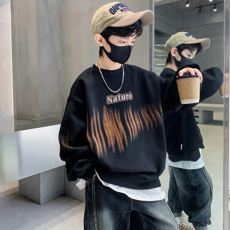 男童卫衣秋冬装2026新款春季中大童运动上衣儿童装时尚洋气打底衫