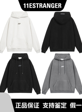 11E 摇粒绒小logo连帽卫衣美式情侣帽衫秋冬卫衣