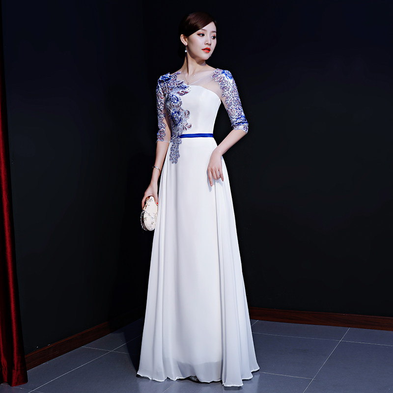 合唱團成人演出服女2020夏季晚禮服長款顯瘦主持人表演獨唱連衣裙在類目 女裝/女士精品, 婚紗/旗袍/禮服, 禮服/晚裝中 - 來自Buy2taobao.com提供專業的淘寶代購服務