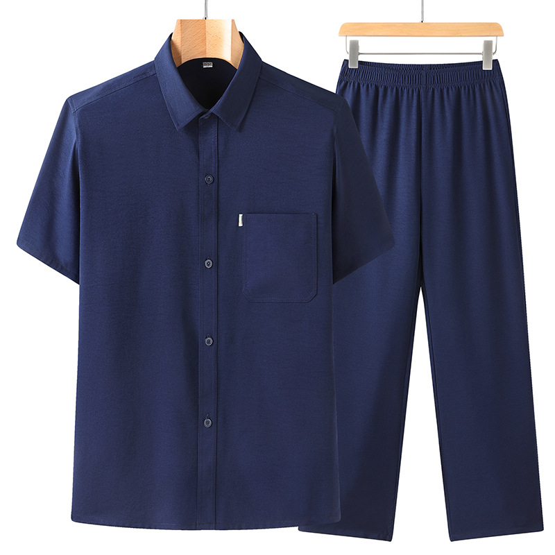 舒适polo衫短袖男休闲套装2025男士中国风翻领衬衫Polo短袖Tpolo