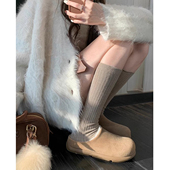 毛毛拖鞋 油叽叽 加绒勃肯鞋 女外穿秋冬包头半拖厚底小土豆雪地靴