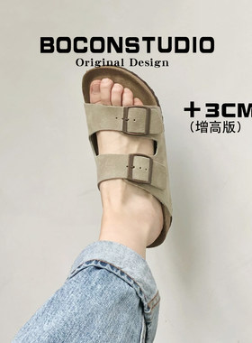 全牛皮~勃肯鞋女夏季外穿半拖鞋