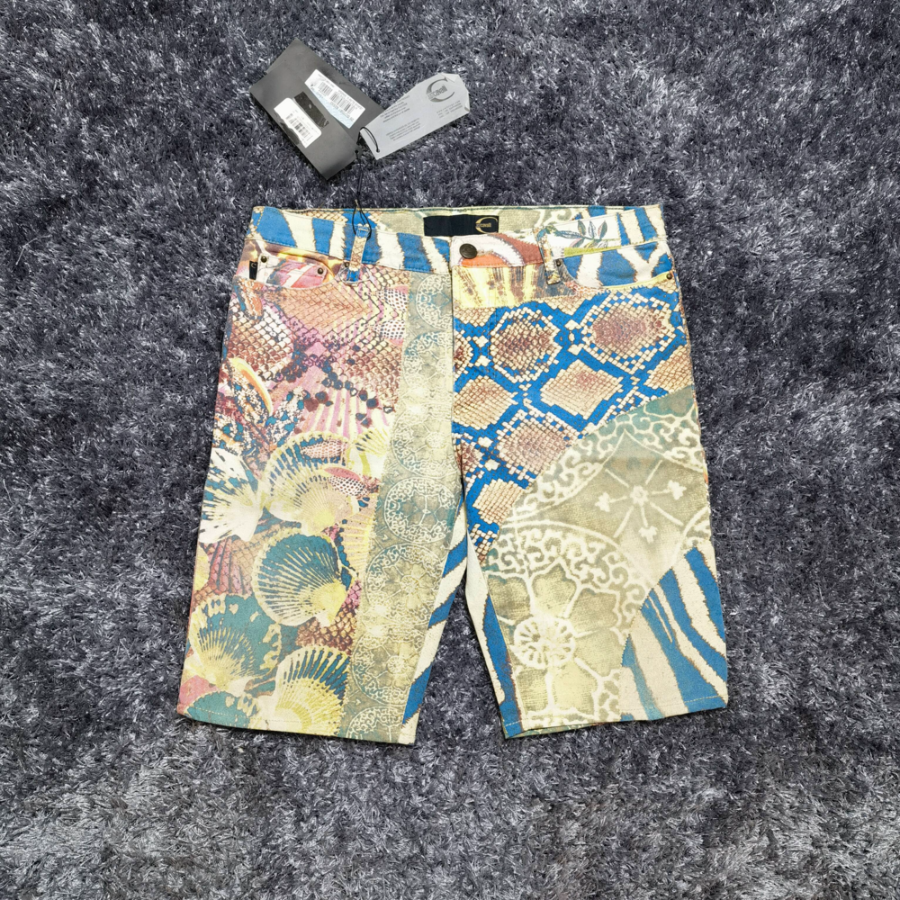 0.7折 意大利产 轻奢JC 男女同款经典彩色水洗做旧中低腰休闲短裤