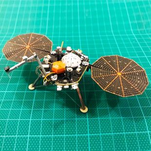 钢模像全金属不锈钢DIY拼装模型3D迷你立体拼图 洞察号火星着陆器