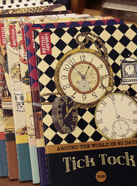 九口山 大英图书馆 环游地球80天系列 A6口袋本 空白牛皮纸线装本