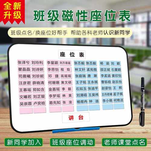 班级磁性座位表可移动学生名字贴
