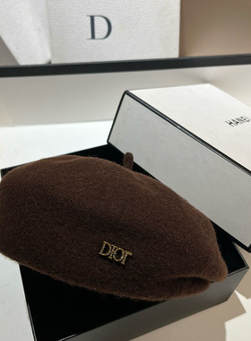 DTOR法式名媛风不规则羊毛贝雷帽女时尚日系设计款压边优雅蓓蕾
