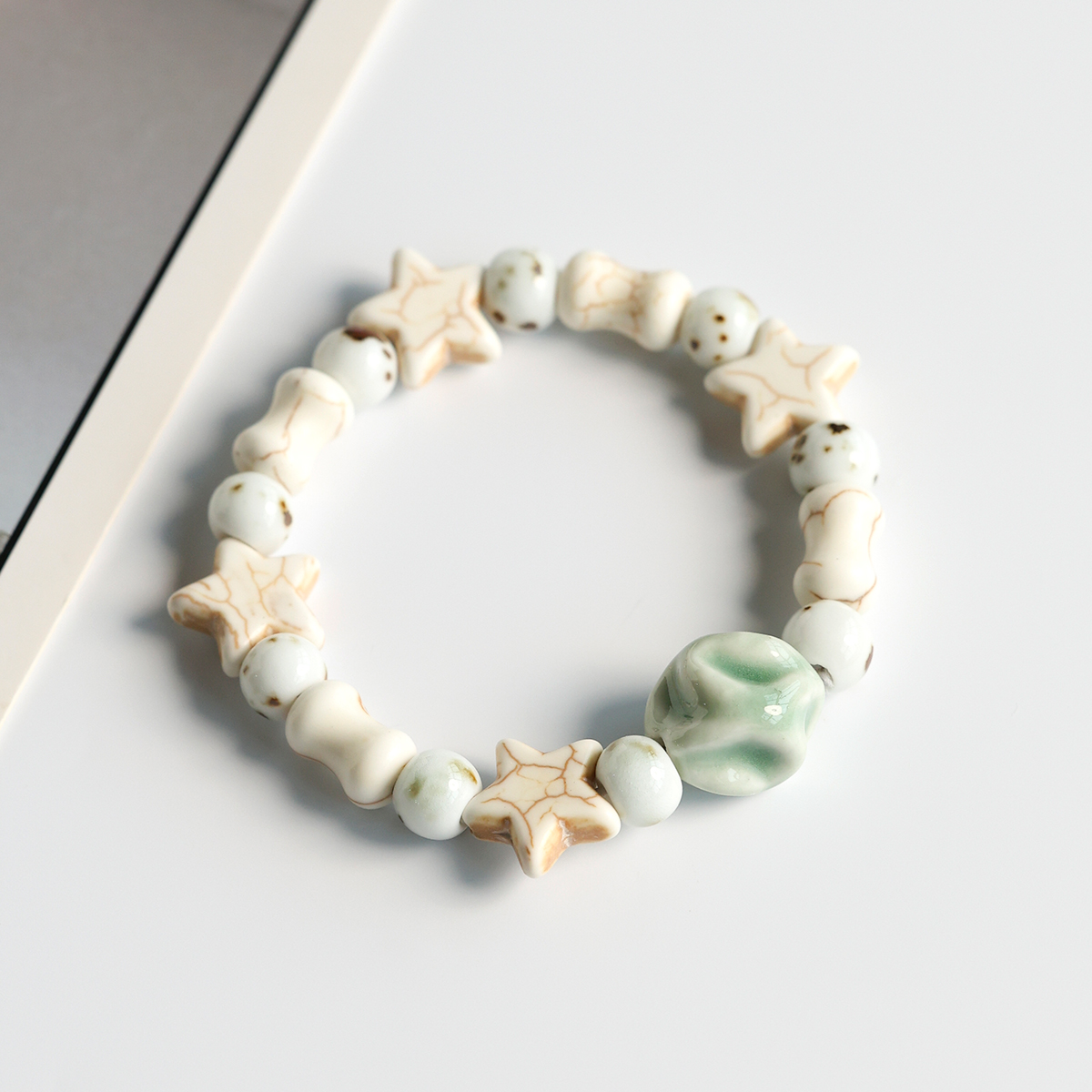 新中式文艺民族风陶瓷手链景德镇瓷珠串珠情侣手串森系学生首饰女