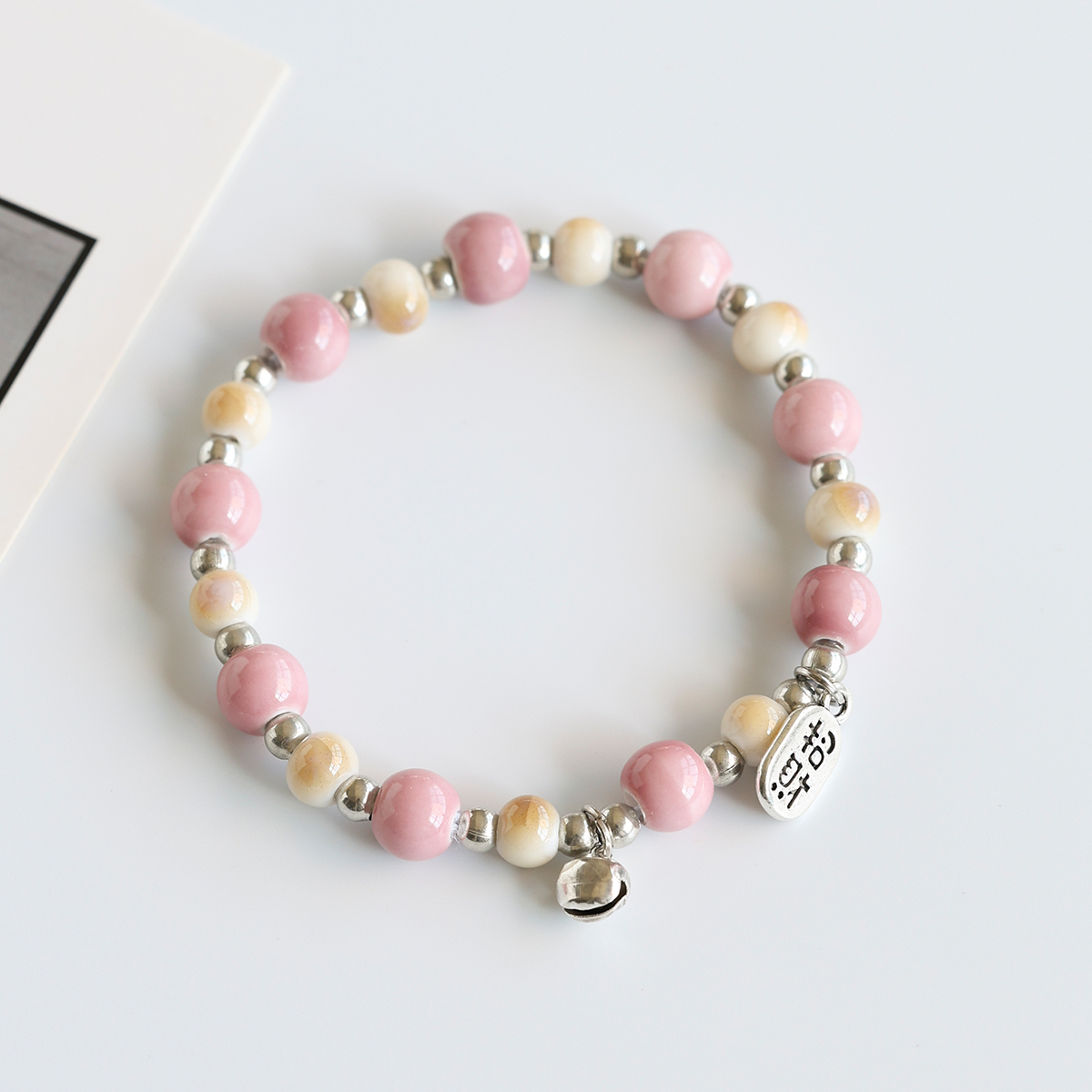 新中式景德镇瓷珠手链女陶瓷手串民族风铃铛手饰夜市地摊货源礼品