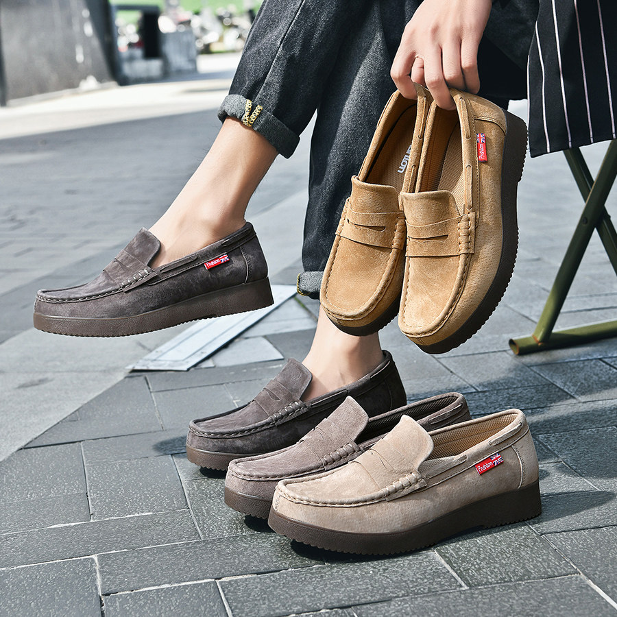 男士休闲真皮皮鞋一脚蹬懒人乐福鞋软底透气豆豆鞋四季男鞋乐福鞋,流行男鞋,休闲皮鞋,淘宝优惠券,粉丝福利购,淘宝优惠卷