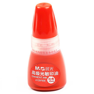 晨光光敏印油红色印油盒油墨印章油专用填充墨水印迹清晰AYZ97509