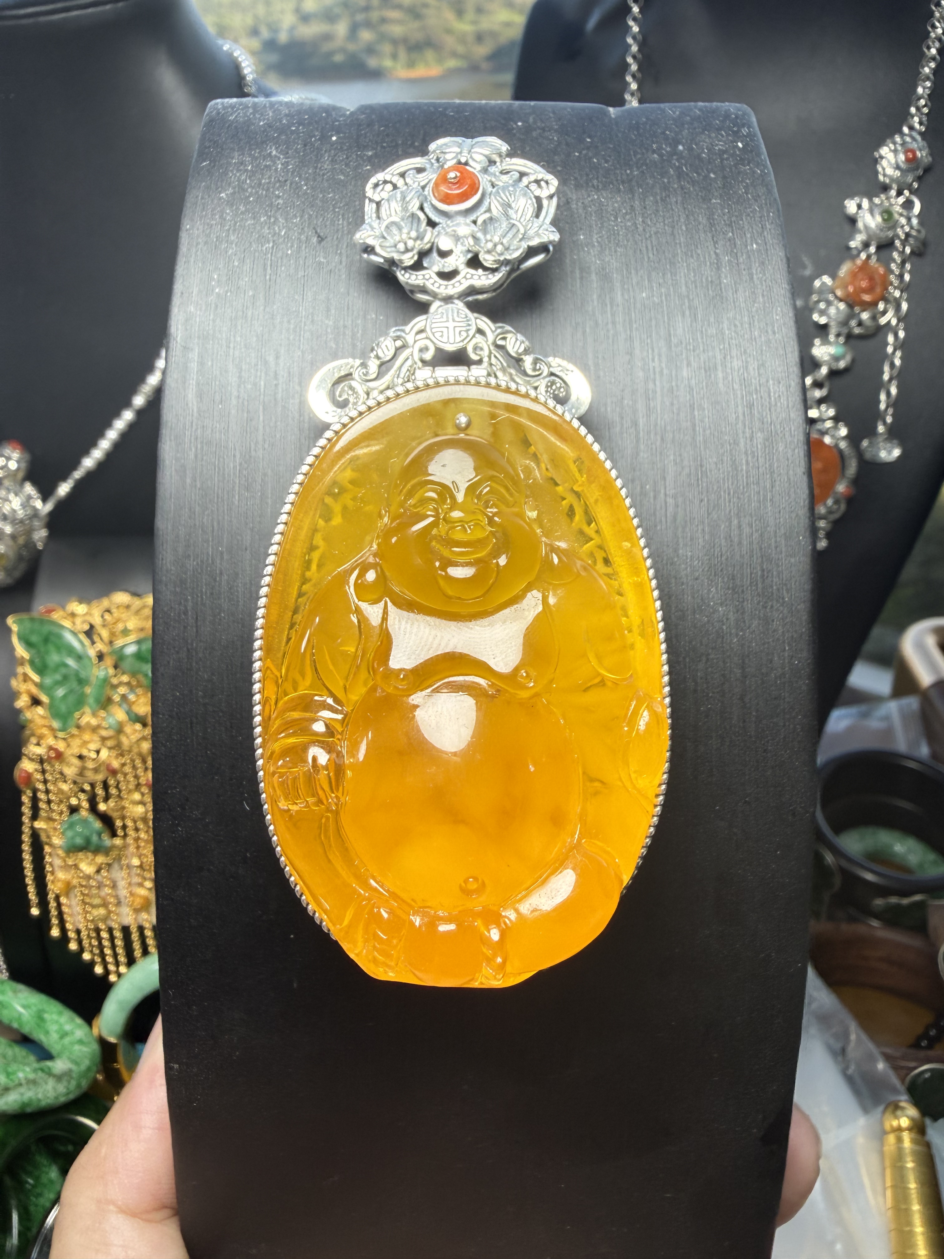 天然蜜蜡吊坠弥勒佛