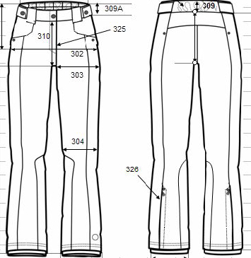 6运动类下装。滑雪裤16338纸样