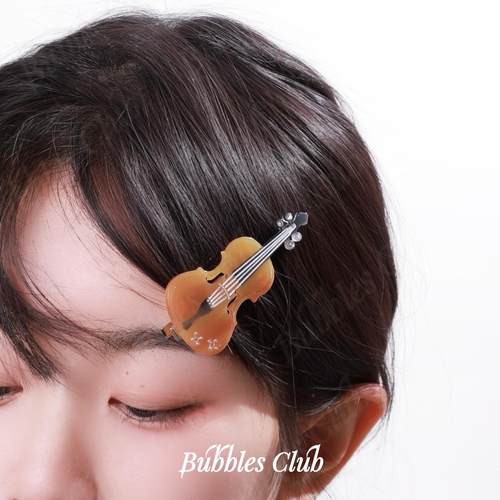 原创系列古筝与筝码发夹纯银