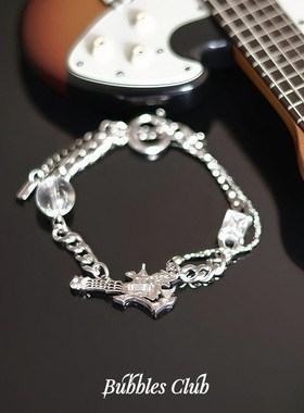 Bubbles Club乐器乐园系列 原创设计蛛液贝斯手链摇滚音乐节配饰