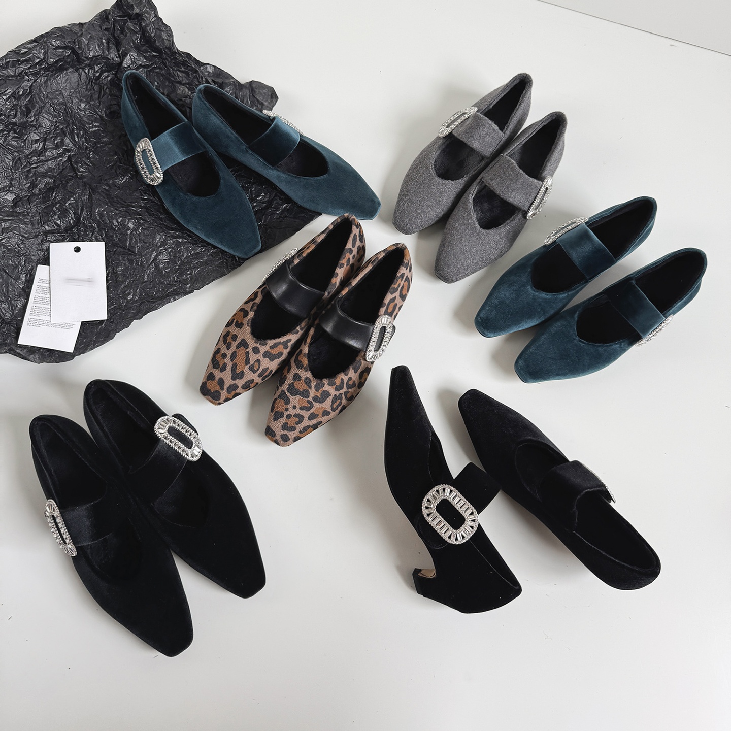 一字带加绒法式玛丽珍鞋女单鞋