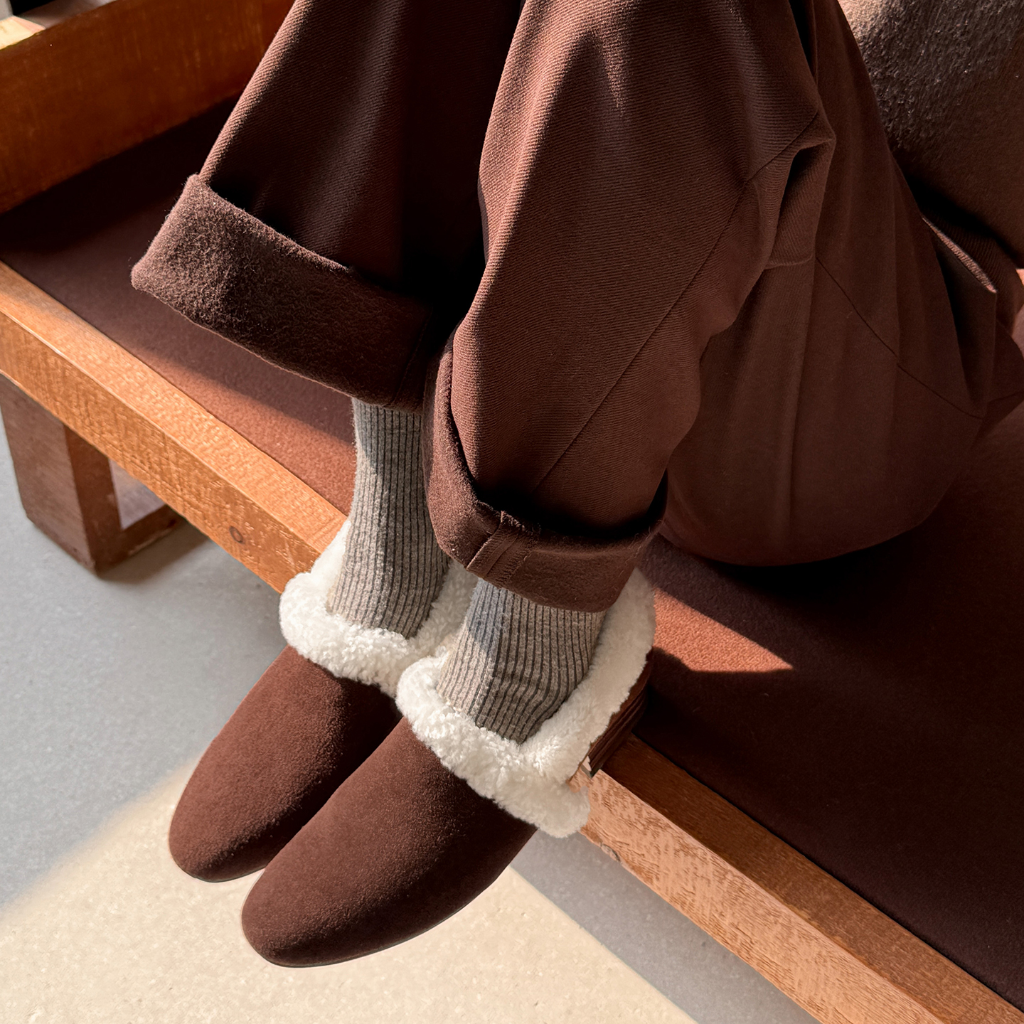 毛毛鞋豆豆鞋简洁柔软平底女鞋