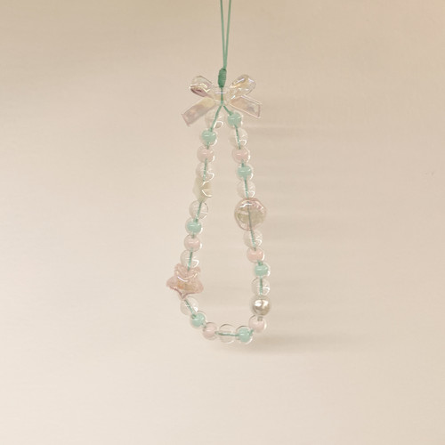 Purple forest原创*星星的眼泪。蝴蝶结啵啵手机链拍立得ccd挂绳