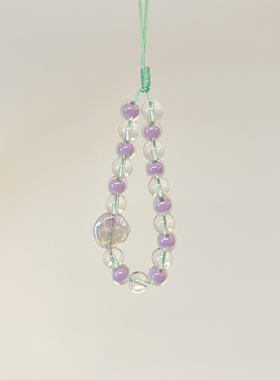 Purple forest原创*黑加仑子味果汁紫色手机链挂件ccd拍立得挂链