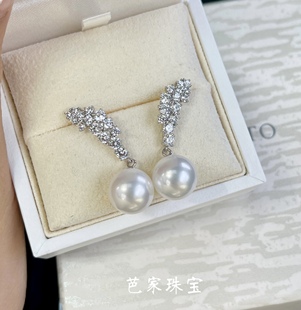 M家天然淡水珍珠925纯银耳环 热巴微b之夜同款 特芭家 飞升上仙