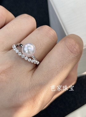 T家新款日本akoya海水珍珠戒指