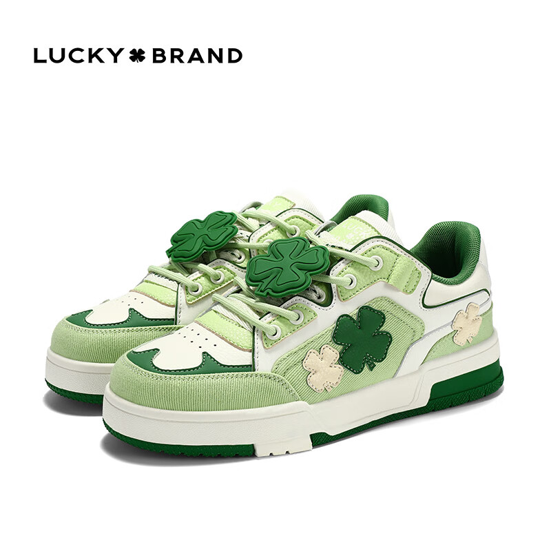 LUCKYBRAND板鞋女鞋情侣款四叶草美式潮鞋男士透气增高舒适休闲鞋