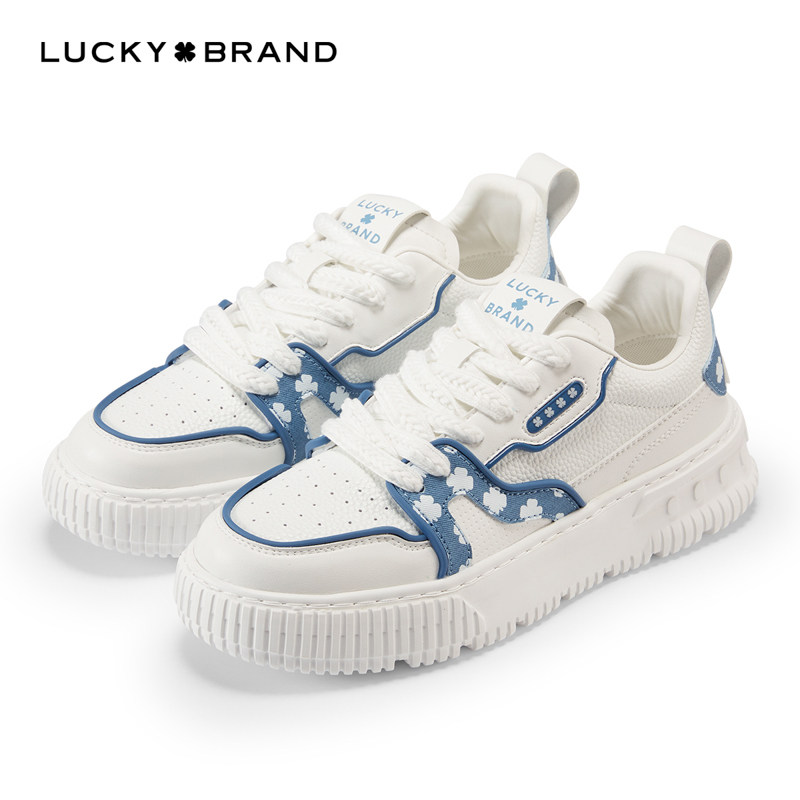 Lucky休闲鞋Brand四叶草男鞋小清新时尚潮流百搭透气皮革小白鞋