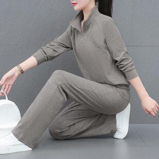 长袖 卫衣运动套装 女士2025春秋季 新款 洋气两件套运动服 半拉链时尚