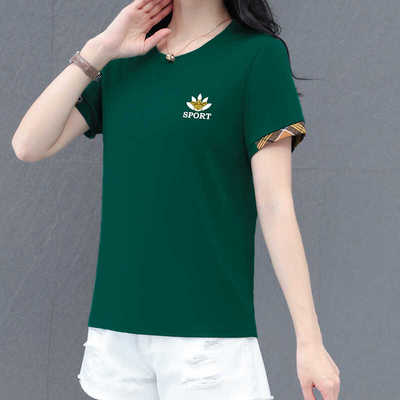 夏季短袖圆领t恤薄款冰丝上衣