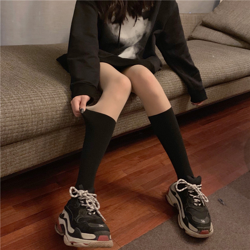 逼真假小腿袜jk制服连裤袜日系中筒拼接丝袜假透肉美腿袜子女ins