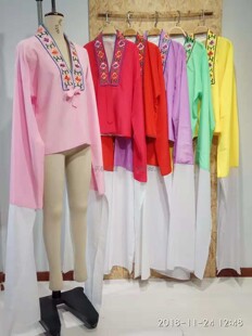 戏曲水袖 练功服女越剧京剧豫剧小生上衣花旦表演服昆曲女披演出服