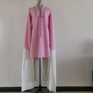 花旦青衣戏剧京剧老旦演出服 素对帔戏曲服装 长款 练功服软绉水袖