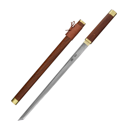 龙泉宝剑平花唐横刀黑檀木花纹钢