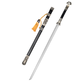 龙泉宝剑唐横刀镀银重雪芝佩刀花纹钢刀剑刀具防身冷兵器未开刃