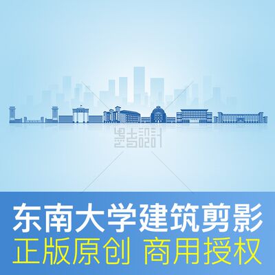 东南大学 地标建筑 学校剪影典礼展板海报录取通知书封面背景素材